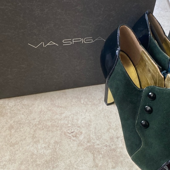 🆕VIA SPIGA: Made in Italy Heeled Booties w/ Zipper Sz 9 1/2 - Picture 11 of 12